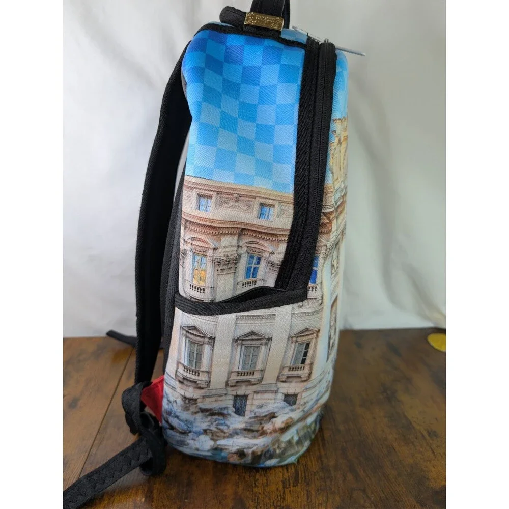 Sprayground Sprebi Fountain DLXSV Backpack Trevi Fountain Rome Rare Preowned